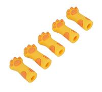 TYTOGE Protector de Cubierta de Tijeras para Cutículas de 5 Uds, Funda Protectora de Silicona Suave con Forma de Pata de Gato para Herramientas de Uñas, con Diseño Ligero para Via (Amarillo)