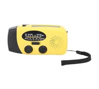 TYTOGE Radio Meteorológica de Manivela de Emergencia Solar, Banco de Energía Portátil con Canales Am FM NOAA WB, Batería de Iones de Litio de 2000 MAh, Luz LED para Supervivencia (Amarillo)