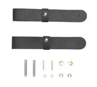 TYTOGE Soportes para Barra de Cortina de Cuero PU, 2 Correas de Bucle Montadas en la Pared con Tornillos, Tapones de Pared de Plástico, Gancho Bohemio para Colgar en la Cocina, (Negro)