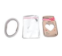 TYTOGE Tarjetas del Día de San Valentín, Bolsa de Plástico Transparente Tarjetas de Intercambio de San Valentín Lindo Diseño de Tarro con Adhesivo de Doble Cara para el Aula Escolar para Niños
