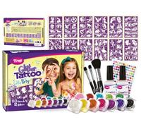TyToo GlitzParty - Juego de tatuajes con purpurina para niños, plantillas y colores brillantes, respetuoso con la piel, resistente al agua, dermatológicamente probado, set de maquillaje para