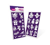 TyToo Juego de plantillas de tatuaje con purpurina para Navidad - Plantillas reutilizables para niños y adultos - Diseño de la UE, agradable al tacto, perfecto para fiestas, maquillaje infantil y