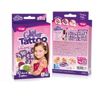 TyToo Juego de tatuajes con purpurina para niños, 30 plantillas y 3 colores brillantes, respetuoso con la piel, resistente al agua y dermatológicamente probado, kit de maquillaje creativo para