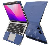 TYTX Funda de Piel Compatible con MacBook Pro 13 Pulgadas Retina M1 2021 2020 2019 2018 A2337 A2179 A1932 Touch ID, Funda de Cuero Protectora con Soporte y Ventilaciones, Azul