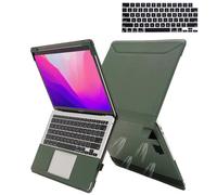TYTX Funda de Piel Compatible con MacBook Pro 14 Pulgadas 2021, A2442, M1 Pro/M1 MAX, Funda de Cuero Protectora con Soporte y Ventilaciones & Cubierta de Teclado, Verde