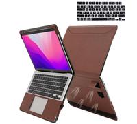 TYTX Funda de Piel Compatible con MacBook Pro 14 Pulgadas 2021, A2442, M1 Pro/M1 MAX, Funda de Cuero Protectora con Soporte y Ventilaciones & Cubierta de Teclado, Marrón