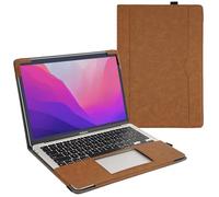 TYTX - Funda de Piel Compatible con MacBook Pro de 13 Pulgadas M2 M1 A2338 A2289 A2251 A2159 A1989 A1706 A1708 versión 2021 2020-2016, Funda Protectora de Piel para Laptop, Color marrón