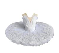 Tytyozay Bailarina Profesional Ballet Tutu, Niños Blancos Pancake Tutu Trajes de Ballet Leotardos Vestido de Ballet Cisne Lago Bailarina,Blanco,170