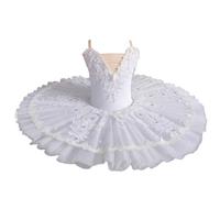 Tytyozay Tutú de Ballet Profesional Blanco, Bailarina de Mujer Bailarina Salón Ballet Traje de Baile Trajes Gimnasia Leotardo Tul Tutú Vestido,Blanco,140