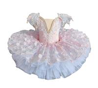 Tytyozay Tutú de Ballet Profesional, Tutú de panqueque de Plato Vestido de Fiesta de Bailarina Traje de Baile de Rendimiento Traje de Baile Traje de Baile,Azul,140