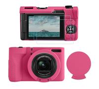 TYUANDOUER Funda de silicona para Canon PowerShot V1 y protector de pantalla LCD, funda de cámara para Canon V1 con tapa de lente, cubierta de cuerpo para PowerShot V1, rosa