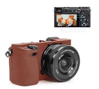 TYUANDOUER Funda para cámara A6400 A6300 A6100 y A6100 y kit de accesorios de protector de pantalla LCD, funda de silicona suave para cámara digital Sony Alpha A6400 A6300 A6100, cubierta de cuerpo