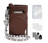 TYUANDOUER Funda para Canon PowerShot ELPH 360/IXY 650/IXUS 285 HS, funda protectora de silicona suave con películas templadas LCD y correa de muñeca, funda delgada antiarañazos para Canon ELPH 360
