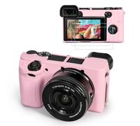TYUANDOUER Kit de accesorios de funda para cámara A6400 A6300 y protector de pantalla LCD, funda de silicona suave para cámara digital Sony Alpha A6400 A6300, cubierta de cuerpo para A6400 A6300 con