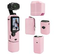 TYUANDOUER Pocket 3 - Funda protectora de silicona suave compatible con DJI Osmo Pocket 3 Creator Combo, ligero Osmo Pocket 3 protector de pantalla, accesorios de agarre - Rosa