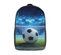 TYUIOPASDFG Mochila Escolar Ecológica Fútbol foco de luz 17 Pulgadas, Mochila Unisex De Material Reciclado Para Jóvenes, Para Educación Secundaria