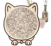 TYUKXJH de Madera sobre el Tema del Gato 23,7 x 21,8 cm Morandis-Colored Cat Shaped Wooden Jigsaw Puzzles 135 Piezas de Madera en Forma de Gato de Color Morandi Laberinto Educativo para