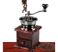 TYUKXJH Marrón Manual Vintage 16,7 Cm Marrón Retro Sobre Madera Con Manivela,Molienda De Molienda Con Diseño Antiguo,Portátil,Fácil De Limpiar, Moler Para Granos De Café, Acero Inoxidable
