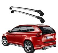 TYUMGXIAO Coche Bacas Personalizadas para Volvo XC60 2008 2009 2010 2011 2012 2013 2014 2015 2016 2017-2024, Portaequipajes para Bicicletas Barras De Techo para Coches Accesorios Viaje,A/Black-Silver