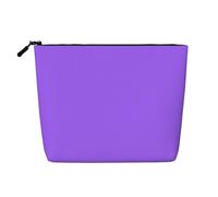 TYUMH Bolsa de cosméticos de cáñamo de imitación de una sola capa de color morado claro, portátil, adecuada para la vida cotidiana, viajes y salidas.