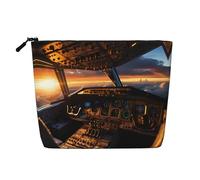 TYUMH Bolsa de cosméticos de cáñamo de imitación de una sola capa, portátil, adecuada para la vida cotidiana, viajes y salidas.