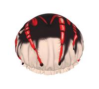 TYUMH Bonito gorro de ducha con estampado de araña roja, ligero, elástico, portátil, adecuado para el baño y el cuidado del cabello