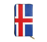 TYUMH Cartera larga de piel con estampado de bandera de Islandia, ligera e impermeable, diseño elegante, adecuada para regalar y uso diario