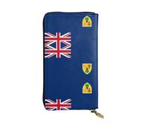 TYUMH Cartera larga de piel con estampado de bandera de las Islas Turcas y Caicos, ligera e impermeable, diseño elegante, adecuada para regalar y uso diario