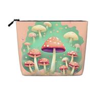 TYUMH Dream Mushroom - Bolsa de cosméticos de cáñamo de imitación de una sola capa, portátil, adecuada para la vida cotidiana, viajes y salidas.