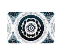 TYUMH Tapete antideslizante de 40,6 x 61 cm, estampado de tótem redondo en blanco y negro, a prueba de polvo y duradero, adecuado para puerta delantera, sala de estar y baño
