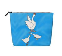 TYUMH White Goose House - Bolsa de cosméticos de cáñamo de imitación de una sola capa, portátil, adecuada para la vida cotidiana, viajes y salidas.