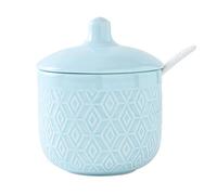 TYUrmiui Azucarero, Colorful Embossed Lattice Storage Jar for Coffee Bar, Restaurant