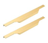 TYUrmiui Tiradores ocultos para armarios, Finger Edge Pull Wardrobe Kitchen Furniture Knobs Brushed Gold 2 Pieces