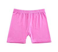 TYUSGH Pantalones cortos de ciclismo para niñas, elásticos, lisos, cintura alta, para ciclismo, baile, debajo del vestido, pantalones deportivos de gimnasia para deportes y correr, hot pink, 5-6 años