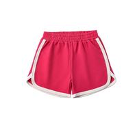 TYUSGH Pantalones cortos de correr para niñas y adolescentes, informales, de cintura alta, holgados, ligeros, activos, para deportes de playa, hot pink, 5-6 años