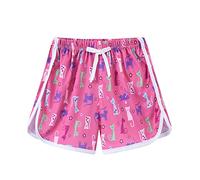 TYUSGH Pantalones cortos de playa para niñas, ligeros, bonitos, estampados, informales, cintura elástica, atléticos, a la moda, para correr, deportes, hot pink, 5-6 años