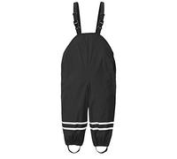 TYUSGH Pantalones de lluvia para niños y niñas, overol impermeable para niños pequeños, a prueba de barro y suciedad, con tira reflectante, ropa de lluvia, color negro