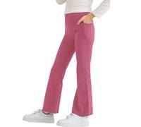 TYUSGH Pantalones de yoga para niñas, leggings acampanados de cintura alta con bolsillos, pantalones escolares para adolescentes, atléticos, elásticos, ropa deportiva, hot pink, 5-6 años