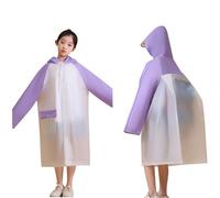 TYUSGH Poncho de lluvia para niños y niñas, impermeable, reutilizable, para exteriores, escuela, ligero, con capucha y mangas