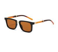 TYUVIVO Gafas de sol cuadradas con diseño de leopardo para mujer, lentes de sol de lujo con degradado, UV400, estilo punk, a la moda, para hombre y mujer, color negro, marrón, talla única