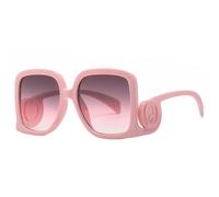 TYUVIVO Gafas de sol cuadradas con montura grande de lujo para mujer y hombre, gafas de sol punk de moda, gafas de sol vintage de gran tamaño de color rosa para mujer, rosa gris rosa, talla única