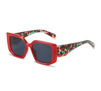 TYUVIVO Gafas de sol cuadradas de moda para mujer, gafas de sol vintage de lujo con montura UV400, gafas de gran tamaño, rojas, talla única
