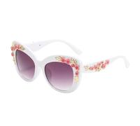 TYUVIVO Gafas de Sol de Flores Femeninas Marco de decoración Gafas Ojo de Gato Mujeres Gafas de Sol de Lujo Tonos Rosados de Moda, C8, Talla única
