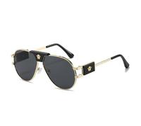 TYUVIVO Gafas de sol de lujo para hombre, gafas de sol de conducción para hombres, mujeres, gafas de sol negras vintage UV400, dorado negro, talla única