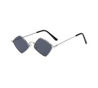 TYUVIVO Gafas de sol poligonales de moda para mujer, montura pequeña irregular vintage, gafas de sol retro con rombos, gafas de fiesta, E, talla única