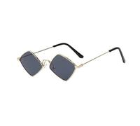 TYUVIVO Gafas de sol poligonales de moda para mujer, montura pequeña irregular vintage, gafas de sol retro con rombos, gafas de fiesta, D, talla única
