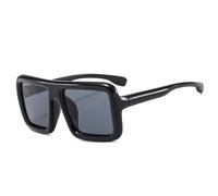 TYUVIVO Gafas de sol punk cuadradas de gran tamaño para hombres y mujeres, montura grande y gruesa, gafas de sol Steampunk vintage, gafas de sol grandes, C1BlackGray, talla única
