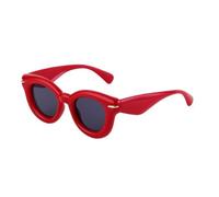 TYUVIVO Gafas de sol redondas infladas Tendencias de las mujeres Gafas de sol punk para hombres Gafas de sol de ojo de gato de moda de lujo, C2 rojo gris, talla única
