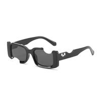 TYUVIVO Gafas de sol retro con montura rota, gafas de sol unisex de lujo, gafas de sol rectangulares de gelatina a la moda para hombre con bisagras de metal UV400, 01, talla única