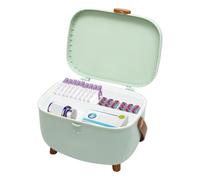 Tyvotrend Caja de medicamentos de 2 capas, botiquín casero, caja de almacenamiento para medicamentos, caja de medicamentos con asa, para el hogar, 28 x 20 x 18 cm (verde)